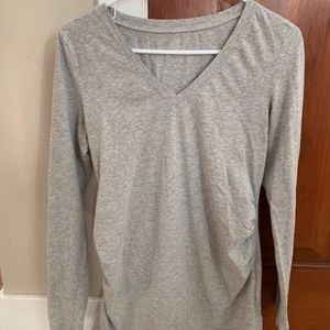 Gray Long Sleeve Maternity Shirt